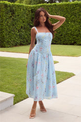 Whimsical Charm Maxi Dress Blue