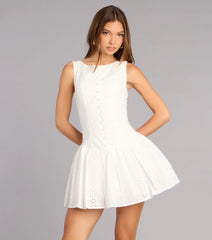 So Charmed Eyelet Mini Dress