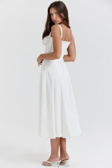 white bustier sundress