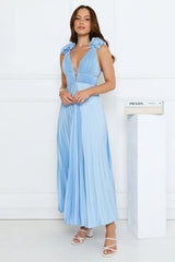 Something Special Satin Midi Dress Blue
