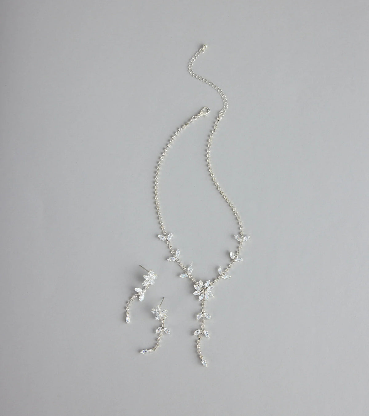 Starlet Bloom Rhinestone Necklace And Earrings Set