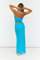 Sculpted In Style Lace Maxi Dress Blue