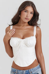 rich brown lace back corset