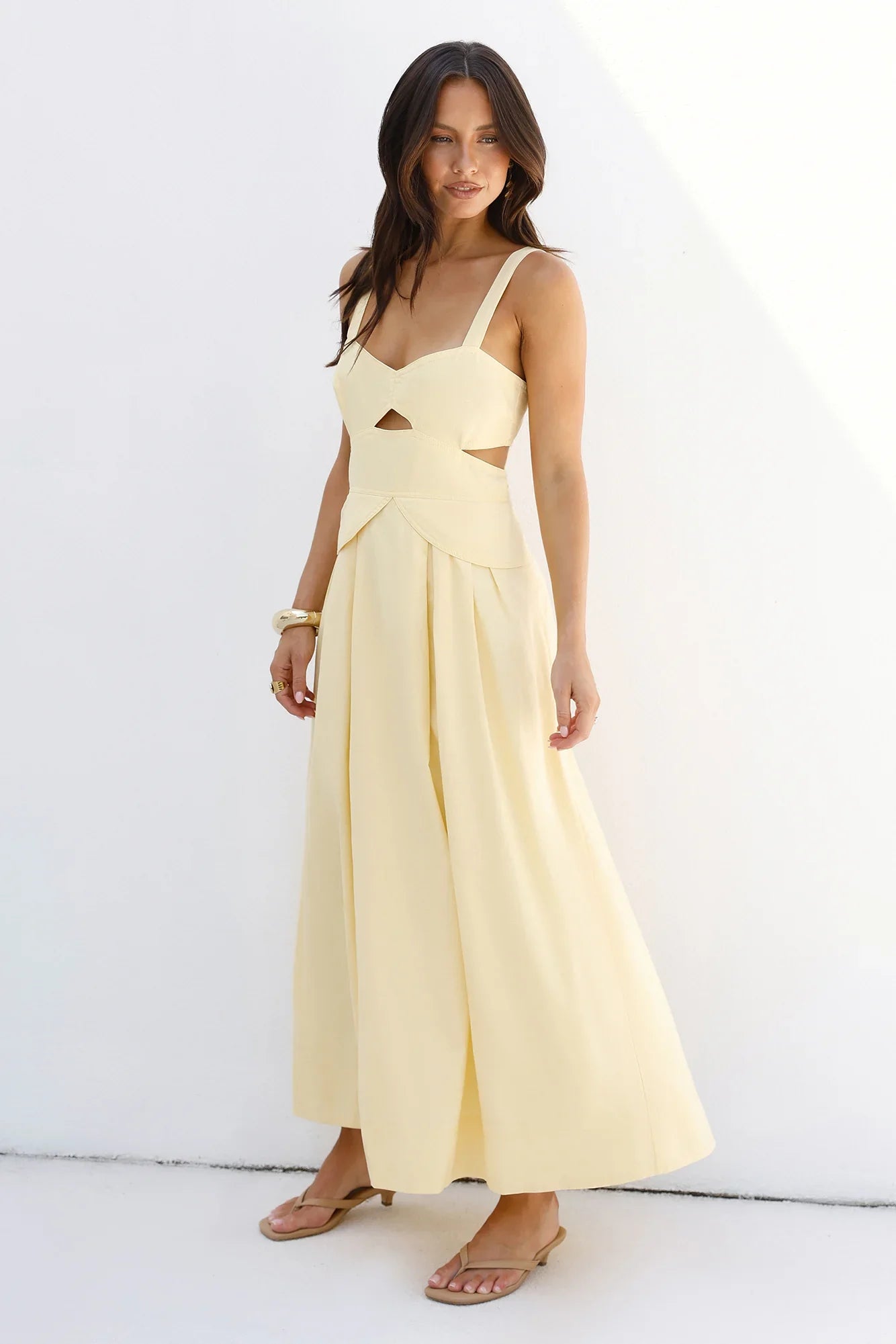 Wild Dahlia Maxi Dress Yellow