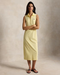 Stretch-Cotton Sleeveless Polo Dress