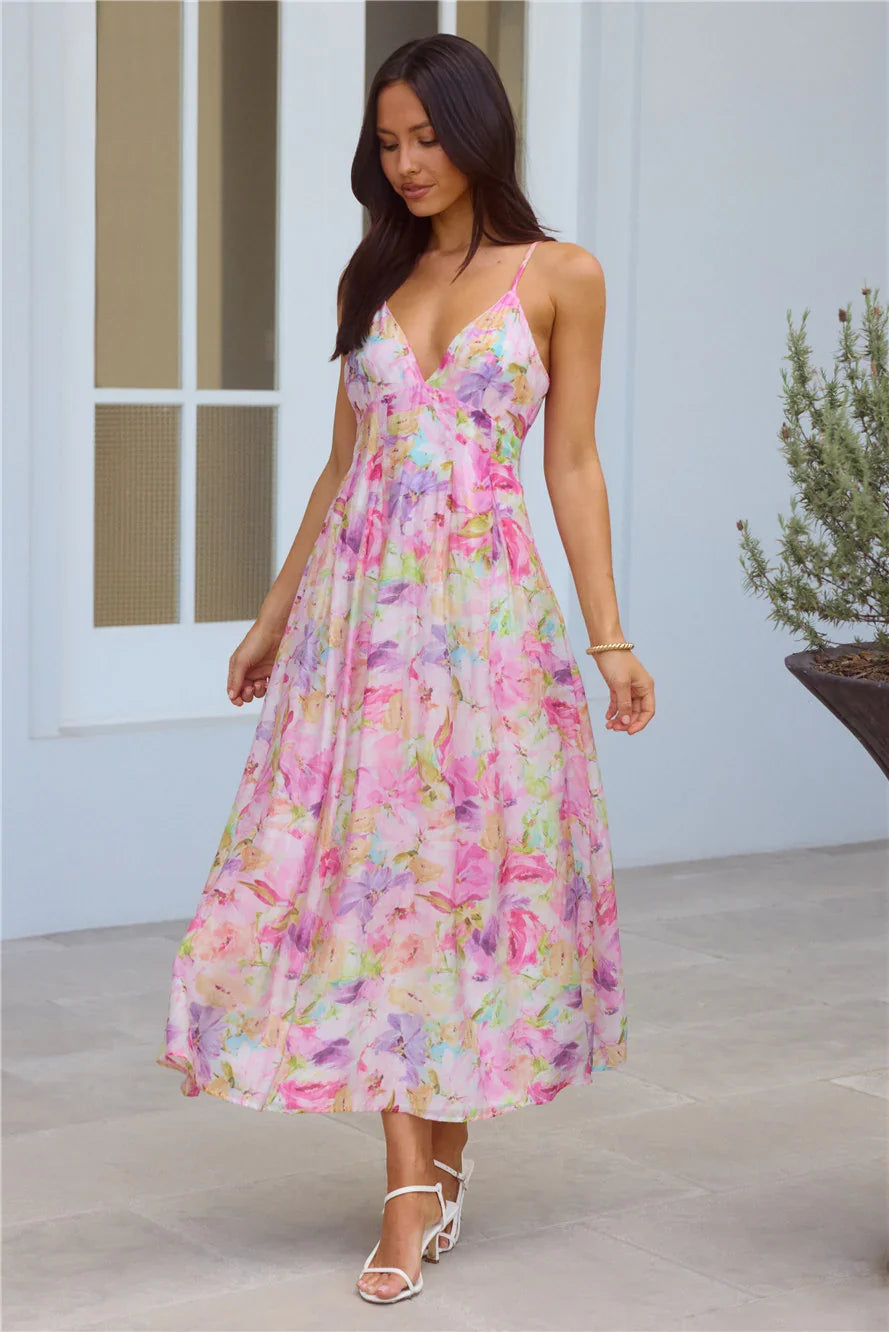Tides Of Colour Midi Dress Print