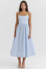 soft blue corset sundress