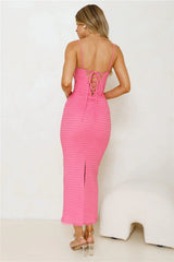 Street Style Chic Midi Dress Pink