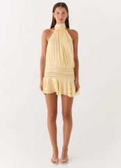 Willow Chiffon Mini Dress - Yellow