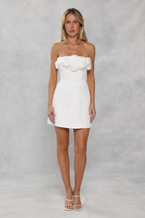 Wild Rose Affair Strapless Mini Dress White