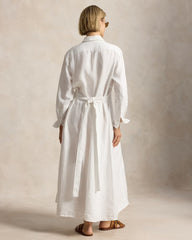 Self-Tie Linen Shirtdress